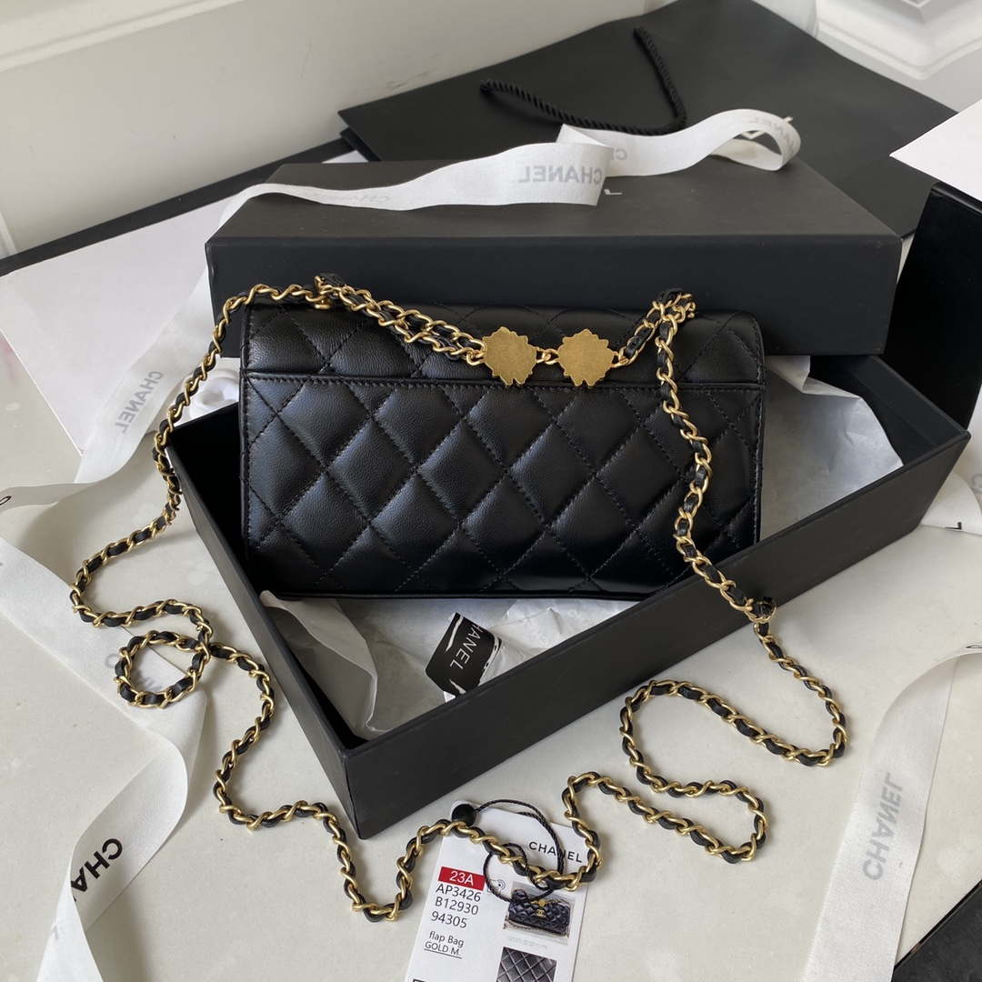 Chanel AP3426 Woc Mini Flap Bag Lambskin 17cm Black - Default Title - View 2