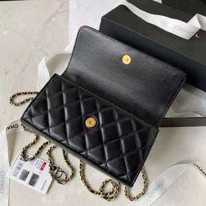 Chanel AP3426 Woc Mini Flap Bag Lambskin 17cm Black - Default Title - View 6