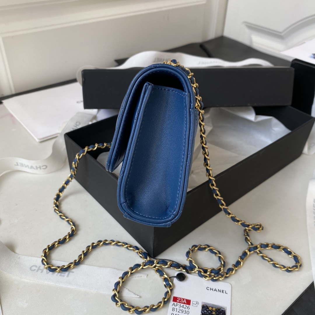 Chanel AP3426 Woc Mini Flap Bag Lambskin 17cm Blue - Default Title - View 6