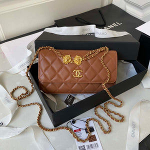 Chanel AP3426 Woc Mini Flap Bag Lambskin 17cm Brown - Default Title - View 1
