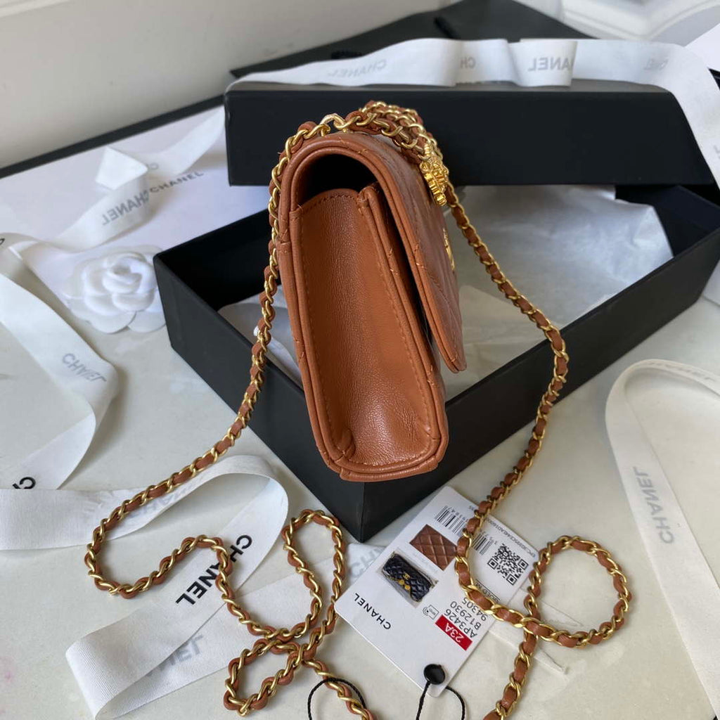 Chanel AP3426 Woc Mini Flap Bag Lambskin 17cm Brown