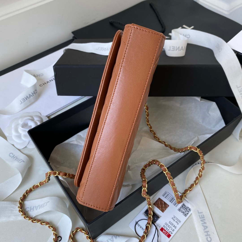 Chanel AP3426 Woc Mini Flap Bag Lambskin 17cm Brown
