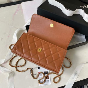 Chanel AP3426 Woc Mini Flap Bag Lambskin 17cm Brown - Default Title - View 7