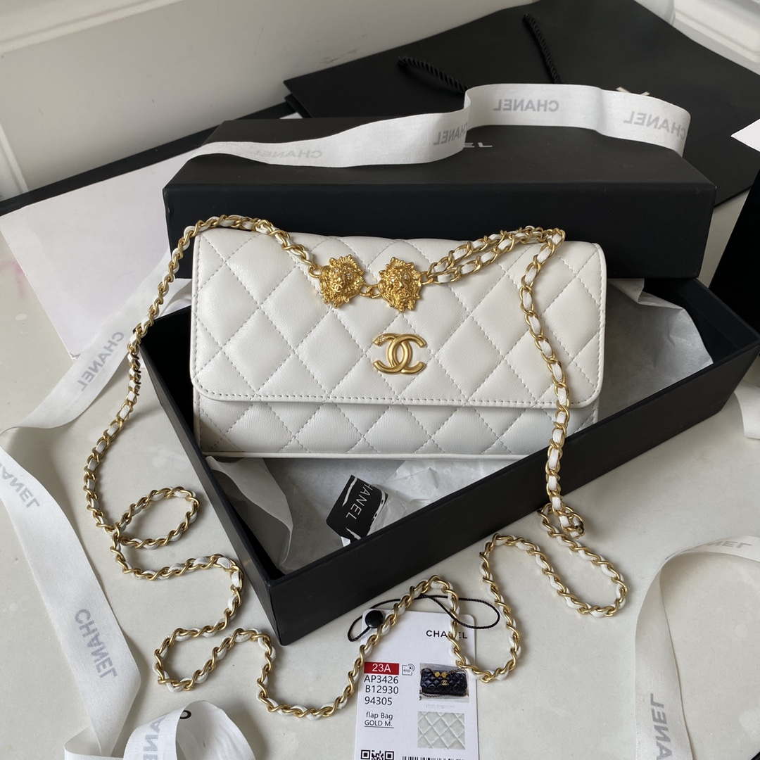 Chanel AP3426 Woc Mini Flap Bag Lambskin 17cm White - Default Title - View 1