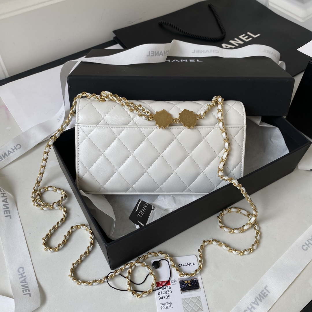 Chanel AP3426 Woc Mini Flap Bag Lambskin 17cm White