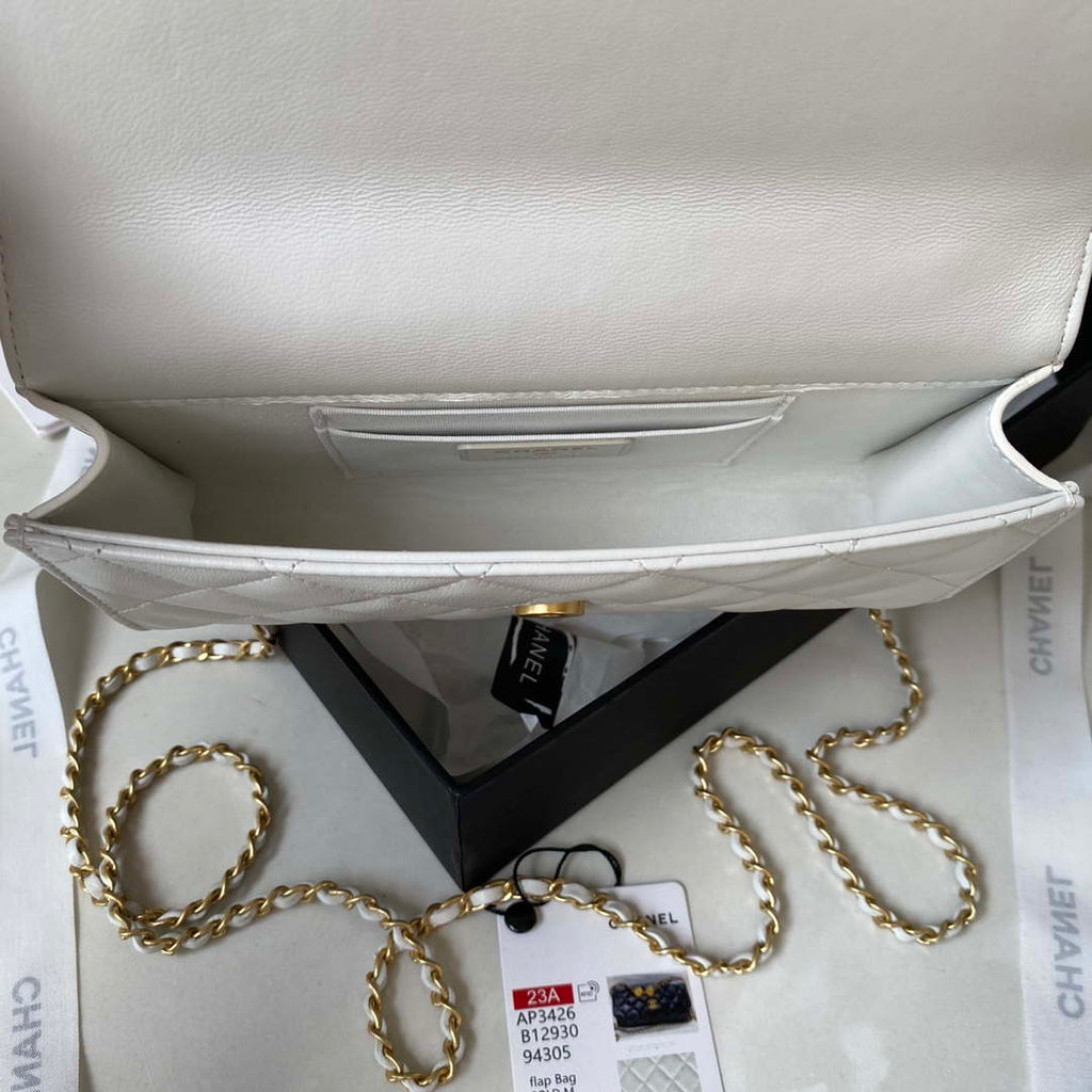 Chanel AP3426 Woc Mini Flap Bag Lambskin 17cm White