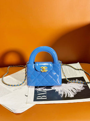 Chanel AP3435 Shiny Aged calfskin & gold-tone metal blue - Default Title - View 1