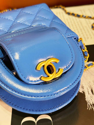 Chanel AP3435 Shiny Aged calfskin & gold-tone metal blue - Default Title - View 7