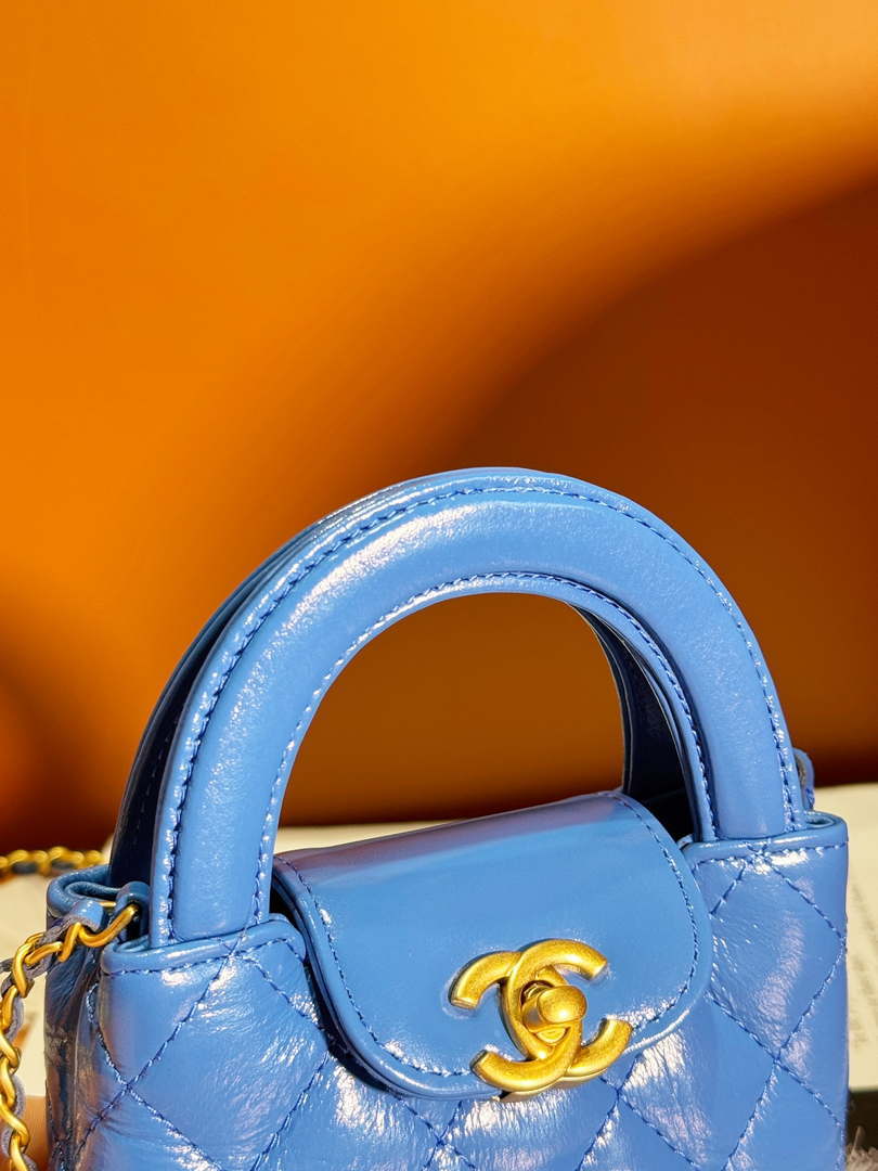 Chanel AP3435 Shiny Aged calfskin & gold-tone metal blue - Default Title - View 8