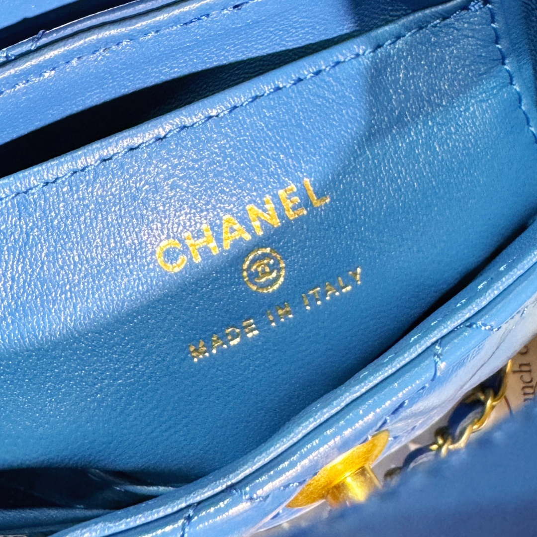 Chanel AP3435 Shiny Aged calfskin & gold-tone metal blue - Default Title - View 9