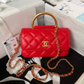 Chanel AP3484 CLUTCH WITH CHAIN Shiny Lambskin & Gold-Tone Metal Red - Default Title - View 1