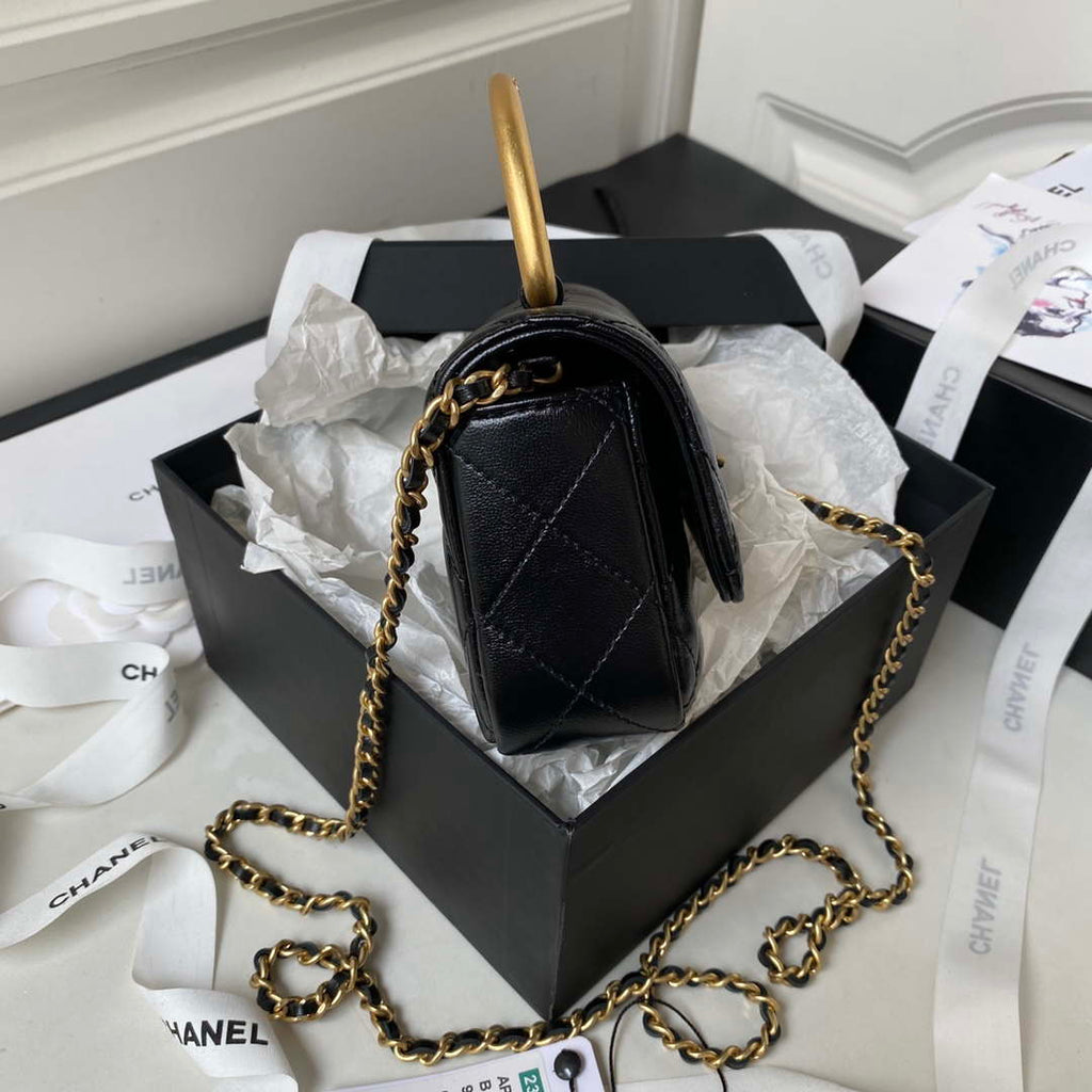 Chanel AP3485 Clutch With Chain Shiny Lambskin & Gold-Tone Metal Black