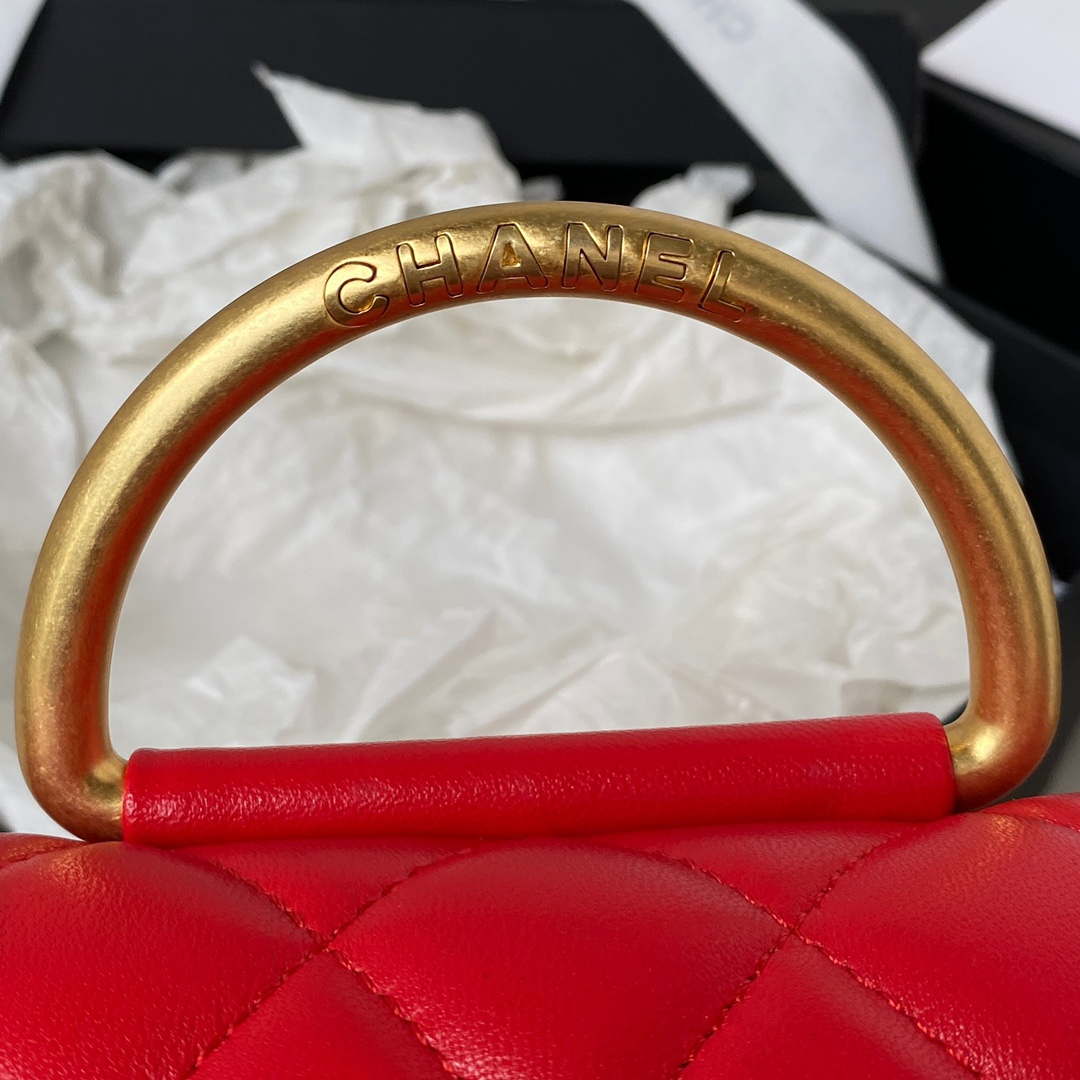 Chanel AP3485 Clutch With Chain Shiny Lambskin & Gold-Tone Metal Red