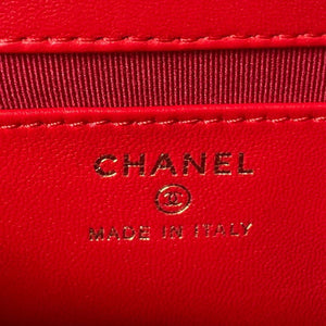 Chanel AP3485 Clutch With Chain Shiny Lambskin & Gold-Tone Metal Red - Default Title - View 7