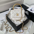 Chanel AP3485 Clutch With Chain Shiny Lambskin & Gold-Tone Metal White - Default Title - View 1