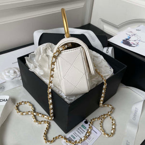 Chanel AP3485 Clutch With Chain Shiny Lambskin & Gold-Tone Metal White - Default Title - View 5