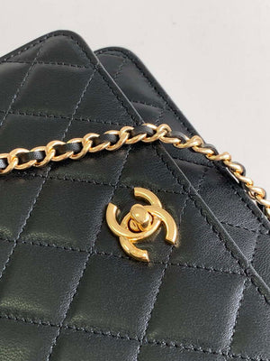 Chanel AP3504 Woc Wallet On Chain lambskin Imitation Pearls Strass & Gold Black - Default Title - View 5