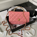 Chanel AP3504 Woc Wallet On Chain lambskin Imitation Pearls Strass & Gold Pink - Default Title - View 1