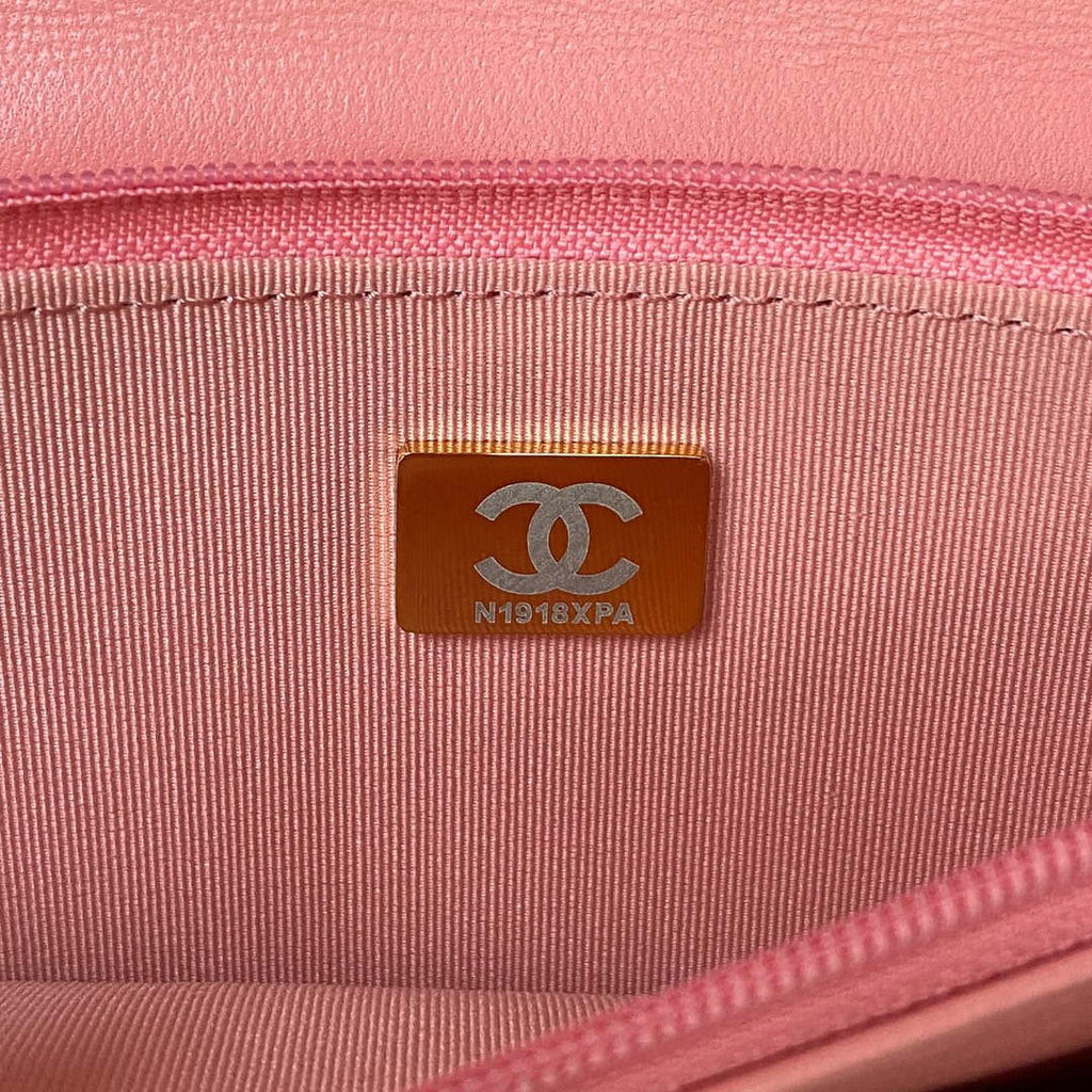 Chanel AP3504 Woc Wallet On Chain lambskin Imitation Pearls Strass & Gold Pink
