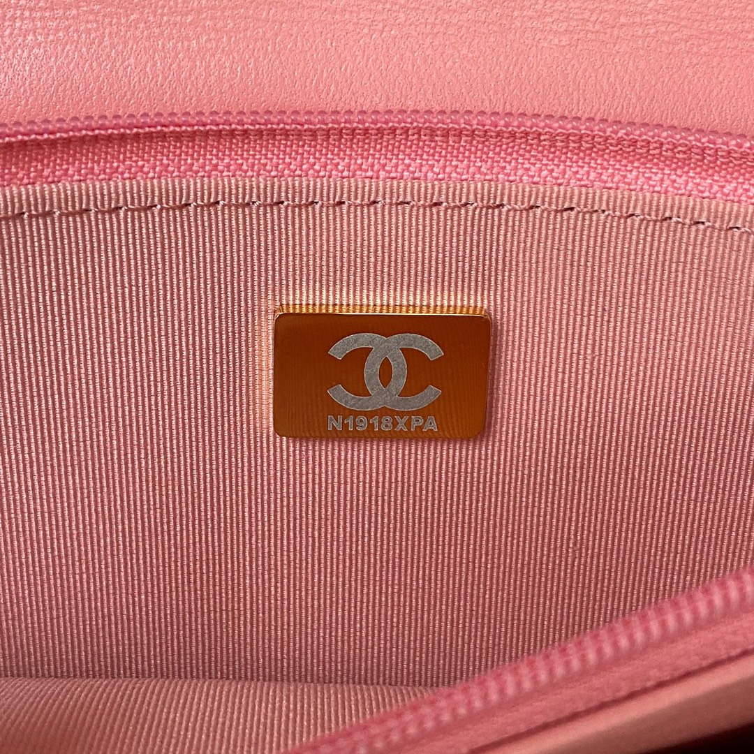 Chanel AP3504 Woc Wallet On Chain lambskin Imitation Pearls Strass & Gold Pink - Default Title - View 9