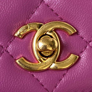 Chanel AP3504 Woc Wallet On Chain lambskin Imitation Pearls Strass & Gold Purple - Default Title - View 3