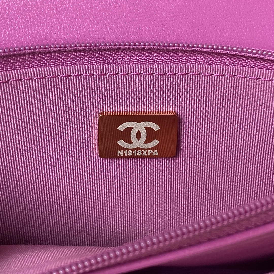 Chanel AP3504 Woc Wallet On Chain lambskin Imitation Pearls Strass & Gold Purple - Default Title - View 9