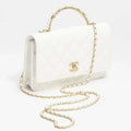 Chanel AP3504 Woc Wallet On Chain lambskin Imitation Pearls Strass & Gold white - Default Title - View 1