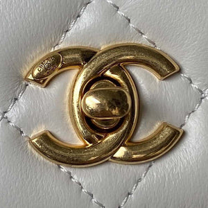 Chanel AP3504 Woc Wallet On Chain lambskin Imitation Pearls Strass & Gold white - Default Title - View 6
