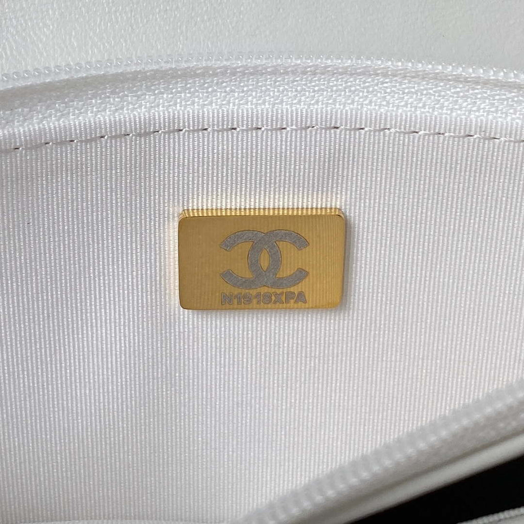 Chanel AP3504 Woc Wallet On Chain lambskin Imitation Pearls Strass & Gold white