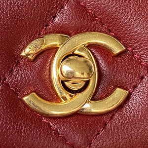 Chanel AP3504 Woc Wallet On Chain lambskin Imitation Pearls Strass & Gold Wine Red - Default Title - View 3