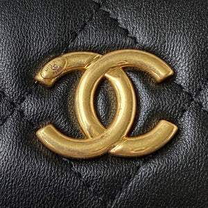 Chanel AP3512 Flap Phone Holder With Chain Lambskin Imitation Pearls Enamel & Gold Black - Default Title - View 3