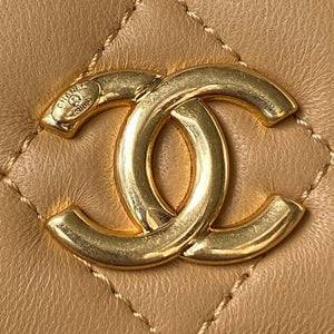 Chanel AP3513 Woc Clutch With Chain lambskin Imitation Pearls Enamel & Gold Apricot - Default Title - View 3