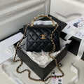 Chanel AP3513 Woc Clutch With Chain lambskin Imitation Pearls Enamel & Gold Black - Default Title - View 1