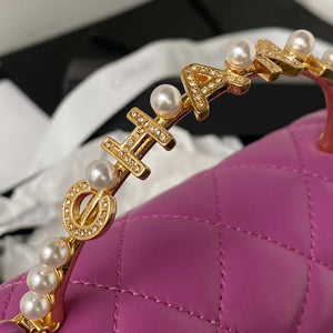 Chanel AP3513 Woc Clutch With Chain lambskin Imitation Pearls Enamel & Gold Purple - Default Title - View 4