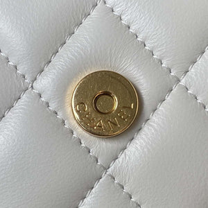 Chanel AP3513 Woc Clutch With Chain lambskin Imitation Pearls Enamel & Gold White - Default Title - View 9