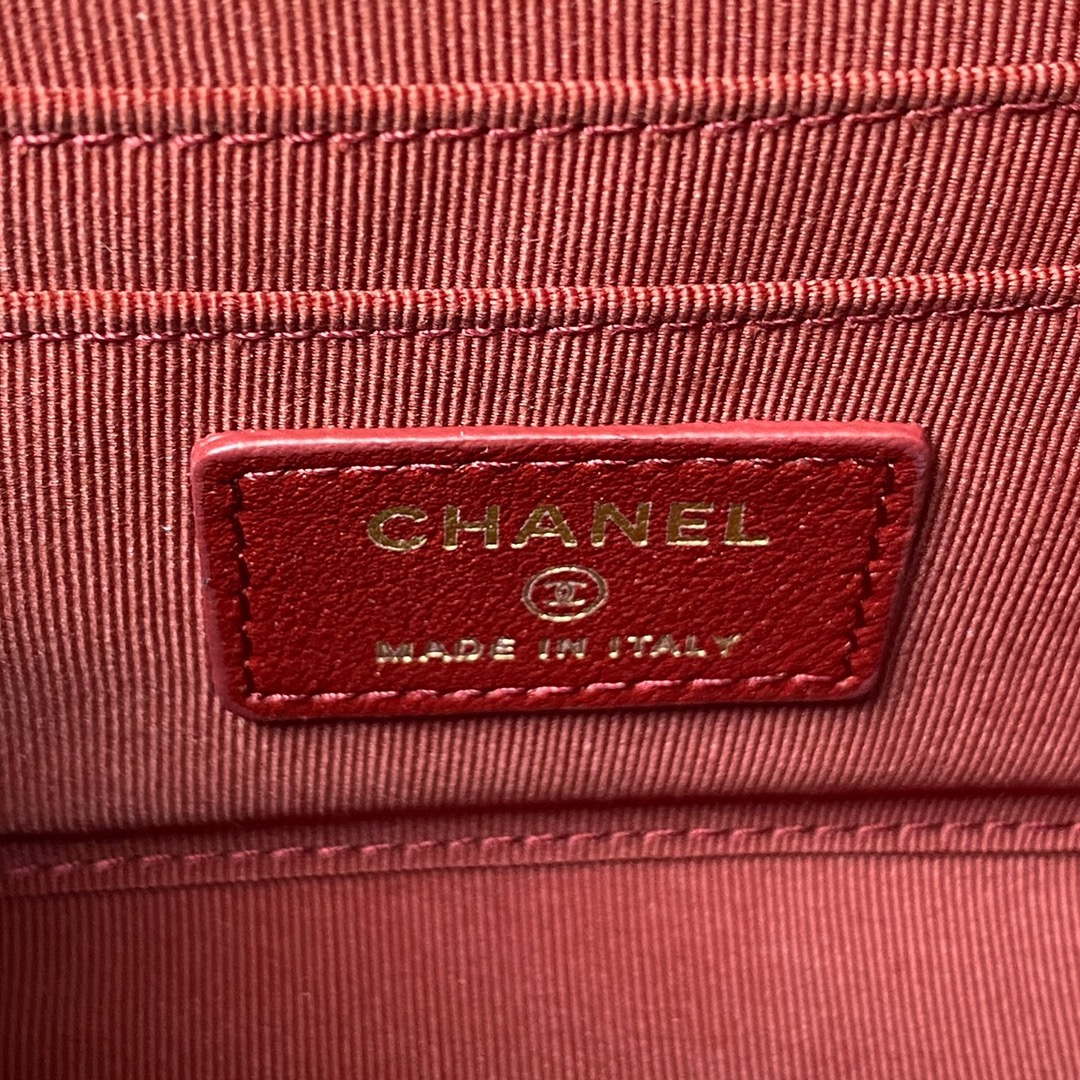 Chanel AP3513 Woc Clutch With Chain lambskin Imitation Pearls Enamel & Gold Wine Red - Default Title - View 9