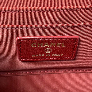 Chanel AP3513 Woc Clutch With Chain lambskin Imitation Pearls Enamel & Gold Wine Red - Default Title - View 9