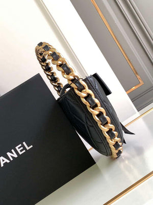 Chanel AP3583 Pouch Mixed Fibers 22CM Calfskin & Gold-Tone Metal Black - Default Title - View 4