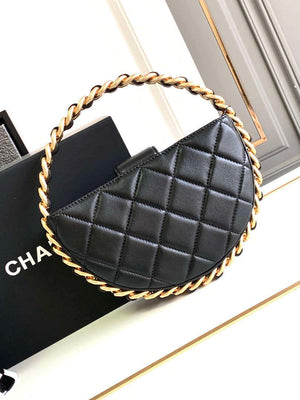 Chanel AP3583 Pouch Mixed Fibers 22CM Calfskin & Gold-Tone Metal Black - Default Title - View 3