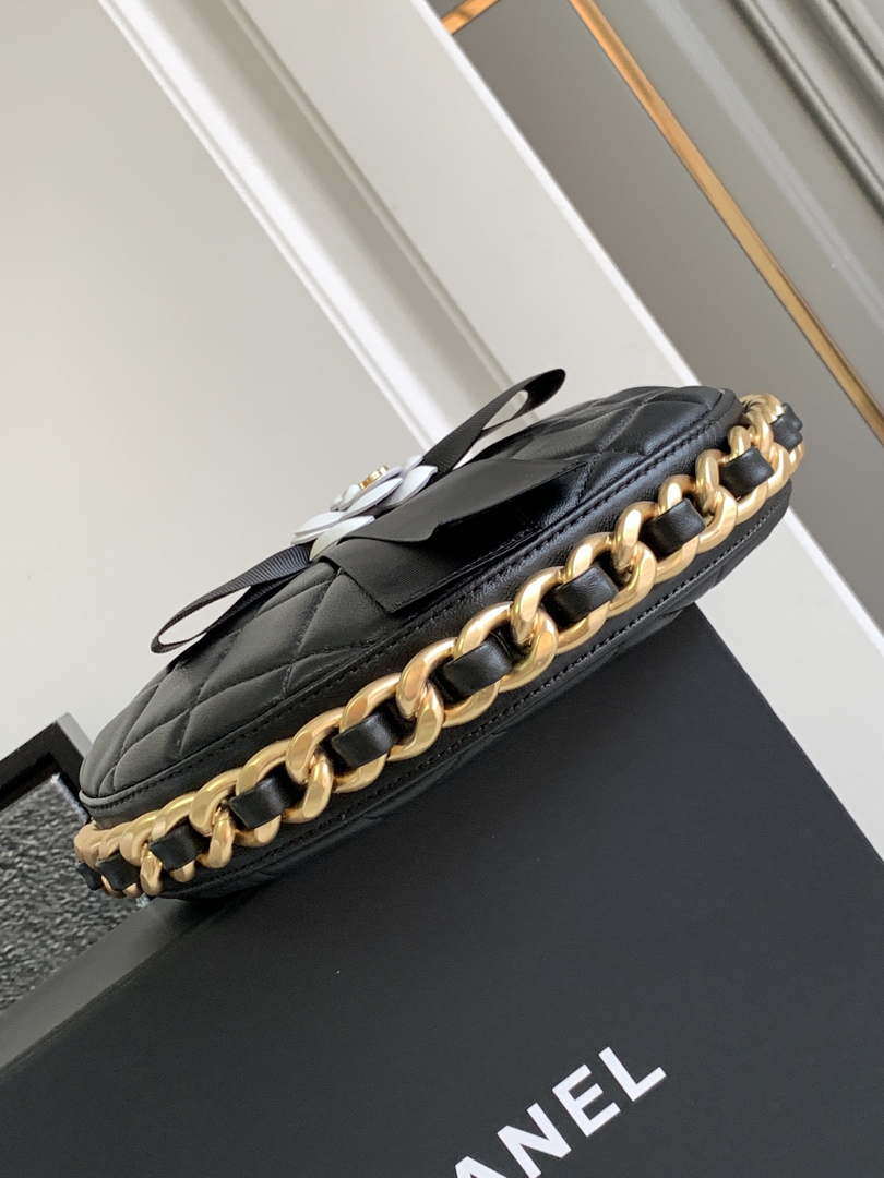 Chanel AP3583 Pouch Mixed Fibers 22CM Calfskin & Gold-Tone Metal Black