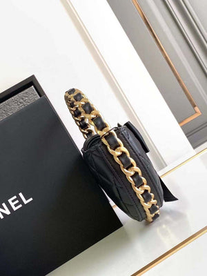 Chanel AP3584 Pouch Mixed Fibers Calfskin & Gold-Tone Metal Black - Default Title - View 2