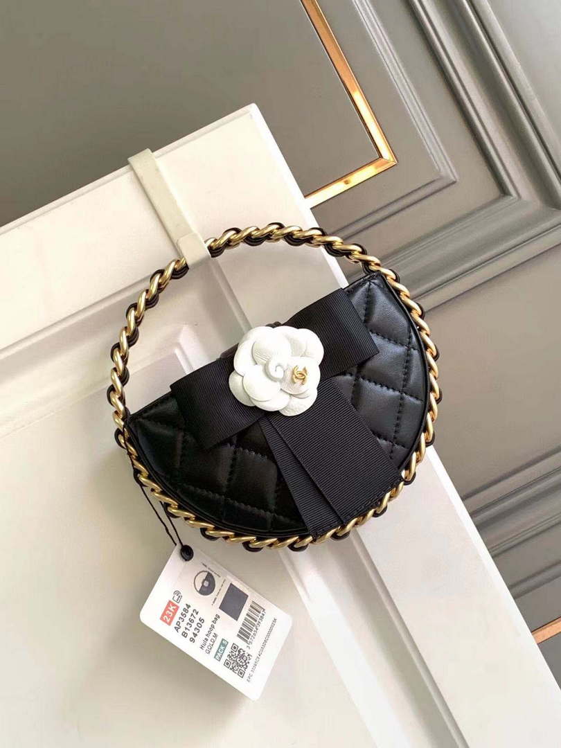 Chanel AP3584 Pouch Mixed Fibers Calfskin & Gold-Tone Metal Black - Default Title - View 9