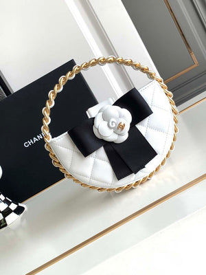 Chanel AP3584 Pouch Mixed Fibers Calfskin & Gold-Tone Metal White - Default Title - View 1