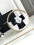 Chanel AP3583 Pouch Mixed Fibers 22cm Calfskin & Gold-Tone Metal White AP3584