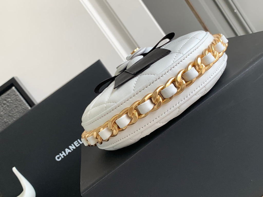 Chanel AP3584 Pouch Mixed Fibers Calfskin & Gold-Tone Metal White