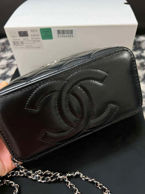 Chanel AP3593 Shiny Crumpled Calfskin Strass & Ruthenium-Finish Metal Black - Default Title - View 4