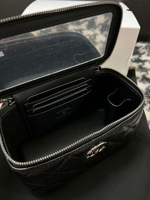 Chanel AP3593 Shiny Crumpled Calfskin Strass & Ruthenium-Finish Metal Black - Default Title - View 6