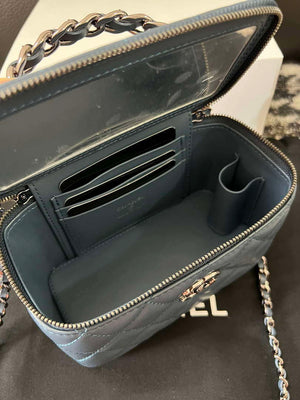 Chanel AP3593 Shiny Crumpled Calfskin Strass & Ruthenium-Finish Metal Blue - Default Title - View 4
