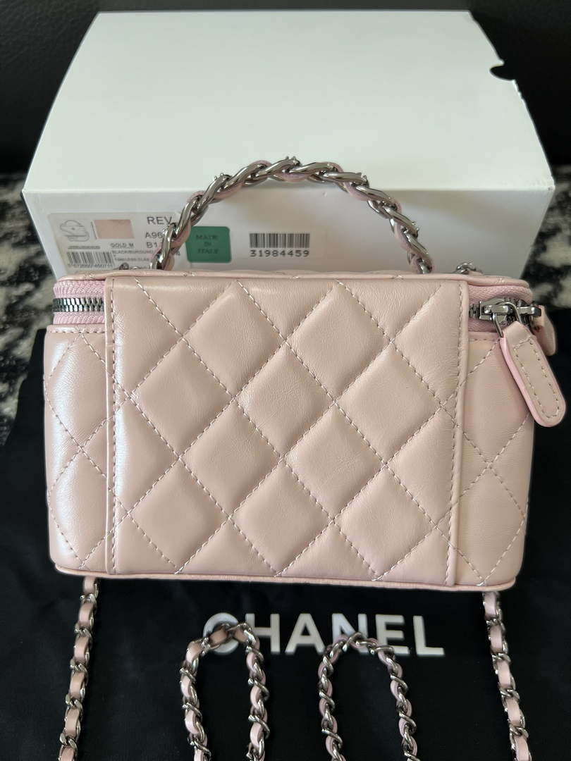 Chanel AP3593 Shiny Crumpled Calfskin Strass & Ruthenium-Finish Metal Pink - Default Title - View 3