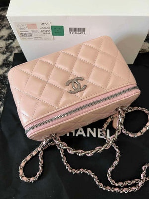 Chanel AP3593 Shiny Crumpled Calfskin Strass & Ruthenium-Finish Metal Pink - Default Title - View 5